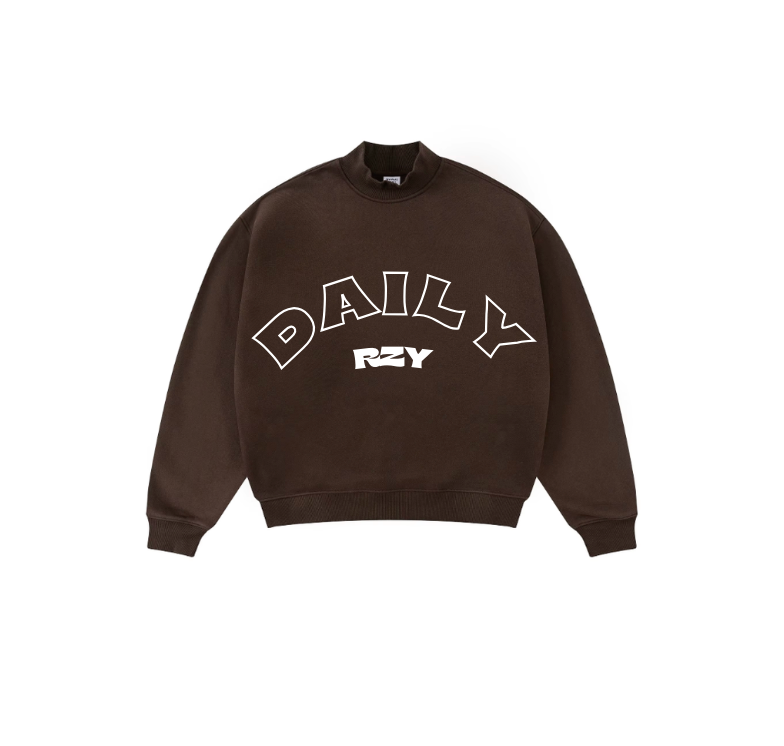 DAILY RZY brown mock neck